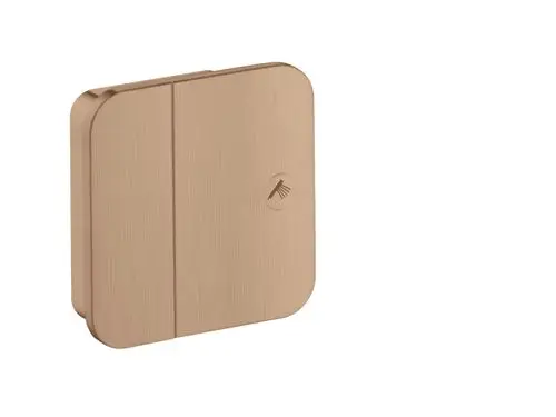 Brushed Red Gold Ventil von AXOR mit quadratischer Form und abgerundeten Ecken, geeignet für die Unterputzmontage. Minimalistisches Design ohne sichtbare mechanische Teile.